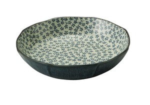古染藍小花　カヤメ五〇深皿