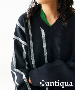 Antiqua Sweater/Knitwear Asymmetrical Knitted Long Sleeves Tops Ladies' Autumn/Winter