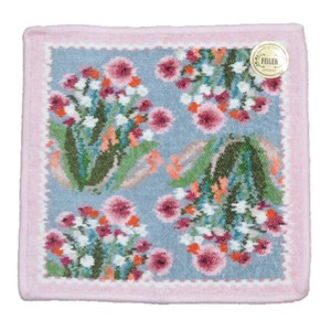 毛巾手帕 粉色 限定 花卉图案 25 x 25cm