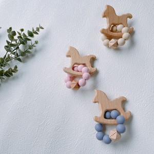 歯固め　シンプル　木馬　おもちゃ　赤ちゃん　日本製　出産祝い　ベビー　シリコン　木製　ファーストトイ