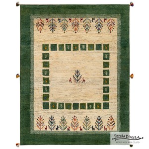 ギャッベ　ペルシャ　イラン　オーガニックウール　絨毯　ラグサイズM（約150×200cm）　G1184　152×193cm