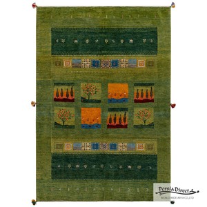 ギャッベ　ペルシャ　イラン　オーガニックウール　絨毯　ラグサイズM（約150×200cm）　G1185　147×213cm