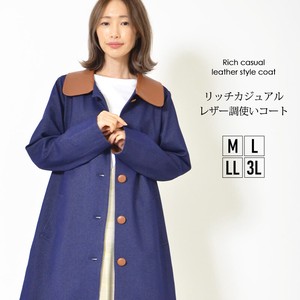 Coat A-Line Hand Washable Casual Buttons L