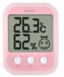 【EMDドリテック特価品11月末出荷分まで】デジタル温湿度計「オプシスプラス」ピンク O-251PK
