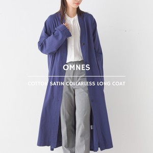 Coat Satin Long Coat Collarless