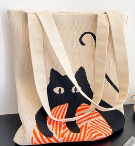托特包 手提袋/托特包 休闲 动物 猫图案 3颜色