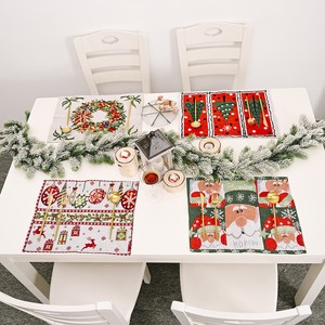 クリスマス用品 ニット布のマット クリスマステーブルの装い アイデアカラーマット lzw028