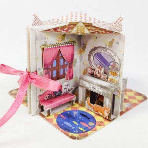 Cat House miniature POP-UP book handmade kit