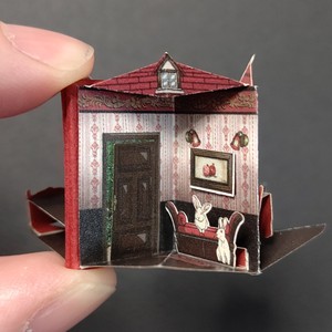 GARNET miniature POP-UP book handmade kit