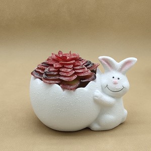 植木鉢 ウサギ  陶磁器 工芸品  YEA365