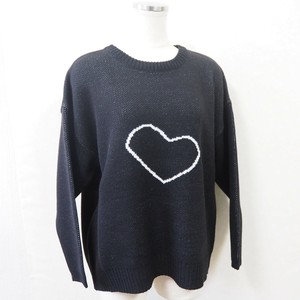 Sweater/Knitwear Pullover Jacquard Heart-Patterned Made in Japan
