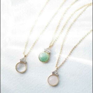 [MUK Dreamy stone] Necklace Natural Stone Pendant Made in Japan