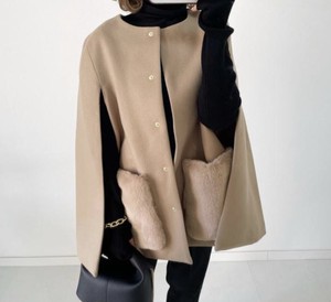 Coat Plain Color Outerwear Casual Ladies Autumn/Winter