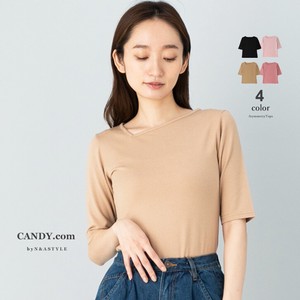 T-shirt Design Asymmetrical Plain Color T-Shirt Ladies' Cut-and-sew