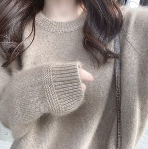 Sweater/Knitwear Knitted Plain Color Long Sleeves Ladies Autumn/Winter