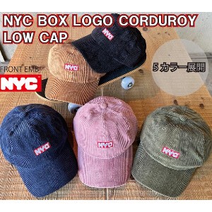 【NYC】ライセンス BOX LOGO CORDUROY ローキャップ