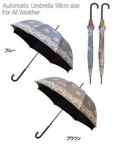 【晴雨兼用傘】58ジャンプ傘　スタッカードローズ　ブラックコーティング加工　UVカット　遮光遮熱