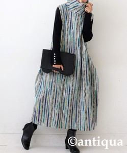 Antiqua Casual Dress Color Palette Long Sleeveless One-piece Dress Ladies' Autumn/Winter