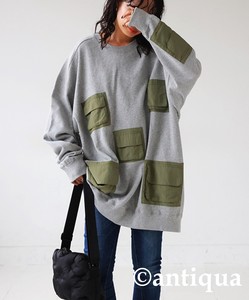 Antiqua Sweatshirt Pullover Brushed Long Sleeves Sweatshirt Tops Ladies' NEW Autumn/Winter
