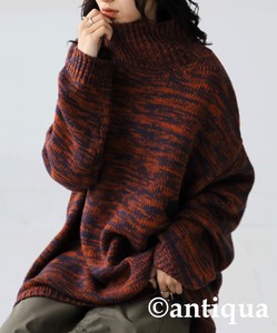 Antiqua Sweater/Knitwear Knitted Mix Color Long Sleeves High-Neck Ladies' Autumn/Winter
