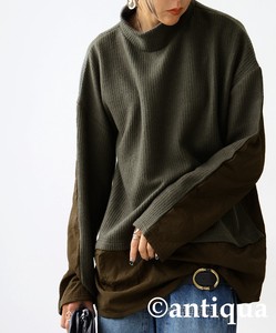 Antiqua Sweater/Knitwear Long Sleeves Docking Tops Ladies Autumn/Winter