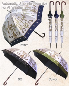 【晴雨兼用傘】58ジャンプ傘　サテンキーチェーン　ブラックコーティング加工　UVカット　遮光遮熱