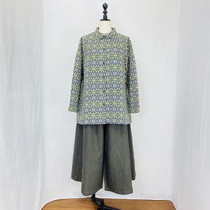 Button Shirt/Blouse Jacquard Scandinavian Pattern A-Line Limited Edition