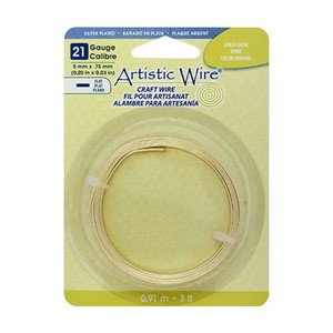 Artistic Wire(アーティスティックワイヤー) フラットワイヤー ゴールド (5mm×0.75mm)×91cm 21