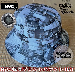 【NYC】バケットハット 転写プリント 帽子 ストリート ユニセックス