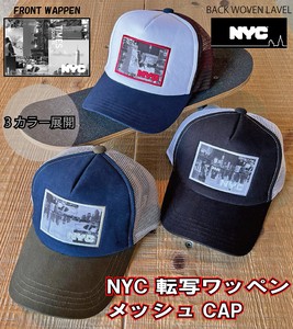 【NYC】転写ワッペン メッシュキャップ 帽子 ユニセックス ストリート