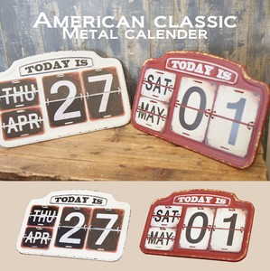 アメリカンクラシック　メタルテーブルカレンダー [TODAY IS]