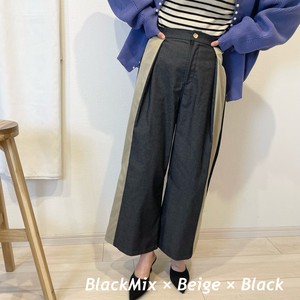 Full-Length Pant Mixing Texture Tuck Pants Switching