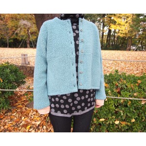 T-shirt Stretch Balloon Cardigan Sweater Switching Autumn/Winter 2023 Made in Japan