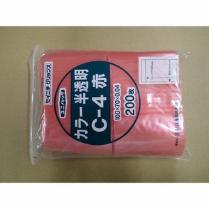 生産日本社 チャック付袋 ユニパック カラー半透明 C-4 赤