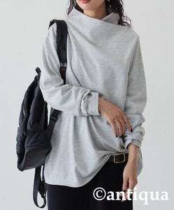 Antiqua T-shirt Plain Color Long Sleeves Tops Ladies' Simple Autumn/Winter