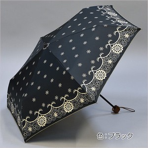 【晴雨兼用傘】50cm簡単開閉ミニ傘　モノレース　ブラックコーティング加工　UVカット　遮光遮熱