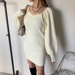 Casual Dress Mini Dress Ribbed Knit 2023 New