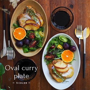 Oval curry plate 全5色【美濃焼　プレート　カレー皿　オーバル皿　日本製】ヤマ吾陶器