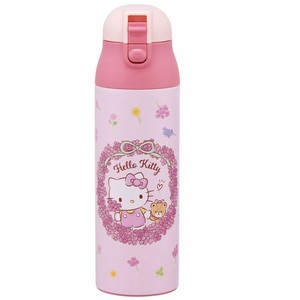 Water Bottle Wreath Flower Hello Kitty Mug Bottle One Push Skater 500ml