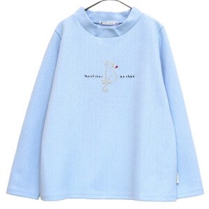 T-shirt Pullover Long Sleeves Boucle High-Neck Embroidered Made in Japan