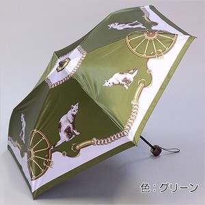 【晴雨兼用傘】50cm簡単開閉ミニ傘　サテンキャットホイール　BKコーティング　UVカット　遮光遮熱
