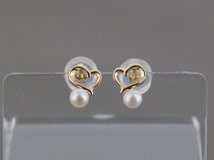 Pierced Earring Gold Post Pearls/Moon Stone 3mm Made in Japan