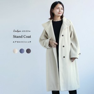 Coat Long Coat Stretch Stand-up Collar
