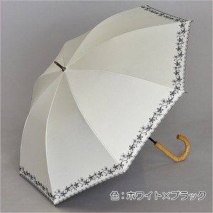 【晴雨兼用傘】サクラ骨手開き傘　ロータスフラワー　ブラックコーティング加工　UVカット　遮光遮熱