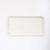 Tray White Single Green Made in Japan