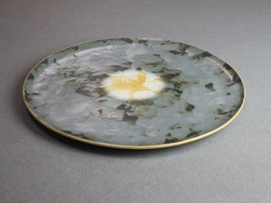Main Plate Gray Arita ware Flat Made in Japan
