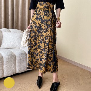Skirt Flower Print Fringe Long Skirt Floral Pattern Spring/Summer Tuck