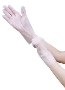 Rubber/Poly Disposable Gloves M 100-pcs Size L