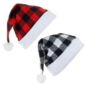 クリスマス ニット帽 ブロックチェック 帽子 軽量 チェック柄   春 秋 冬 快適 防寒 保温 暖