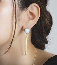 Mino ware Pierced Earringss Pottery M Made in Japan